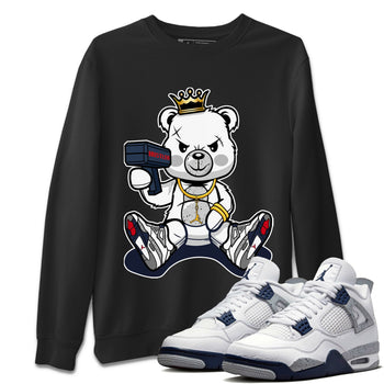 Jordan 4 Midnight Navy Sneaker Match Tees Bad King Baby Bear Sneaker Tees Jordan 4 Midnight Navy Sneaker Release Tees Unisex Shirts
