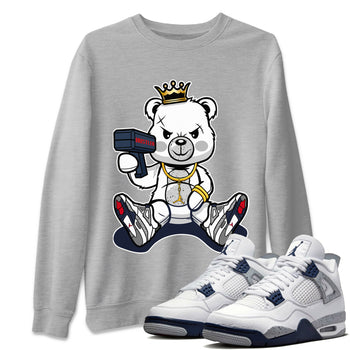 Jordan 4 Midnight Navy Sneaker Match Tees Bad King Baby Bear Sneaker Tees Jordan 4 Midnight Navy Sneaker Release Tees Unisex Shirts