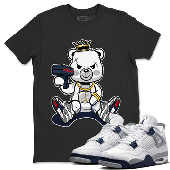 Jordan 4 Midnight Navy Sneaker Match Tees Bad King Baby Bear Sneaker Tees Jordan 4 Midnight Navy Sneaker Release Tees Unisex Shirts