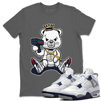 Jordan 4 Midnight Navy Sneaker Match Tees Bad King Baby Bear Sneaker Tees Jordan 4 Midnight Navy Sneaker Release Tees Unisex Shirts