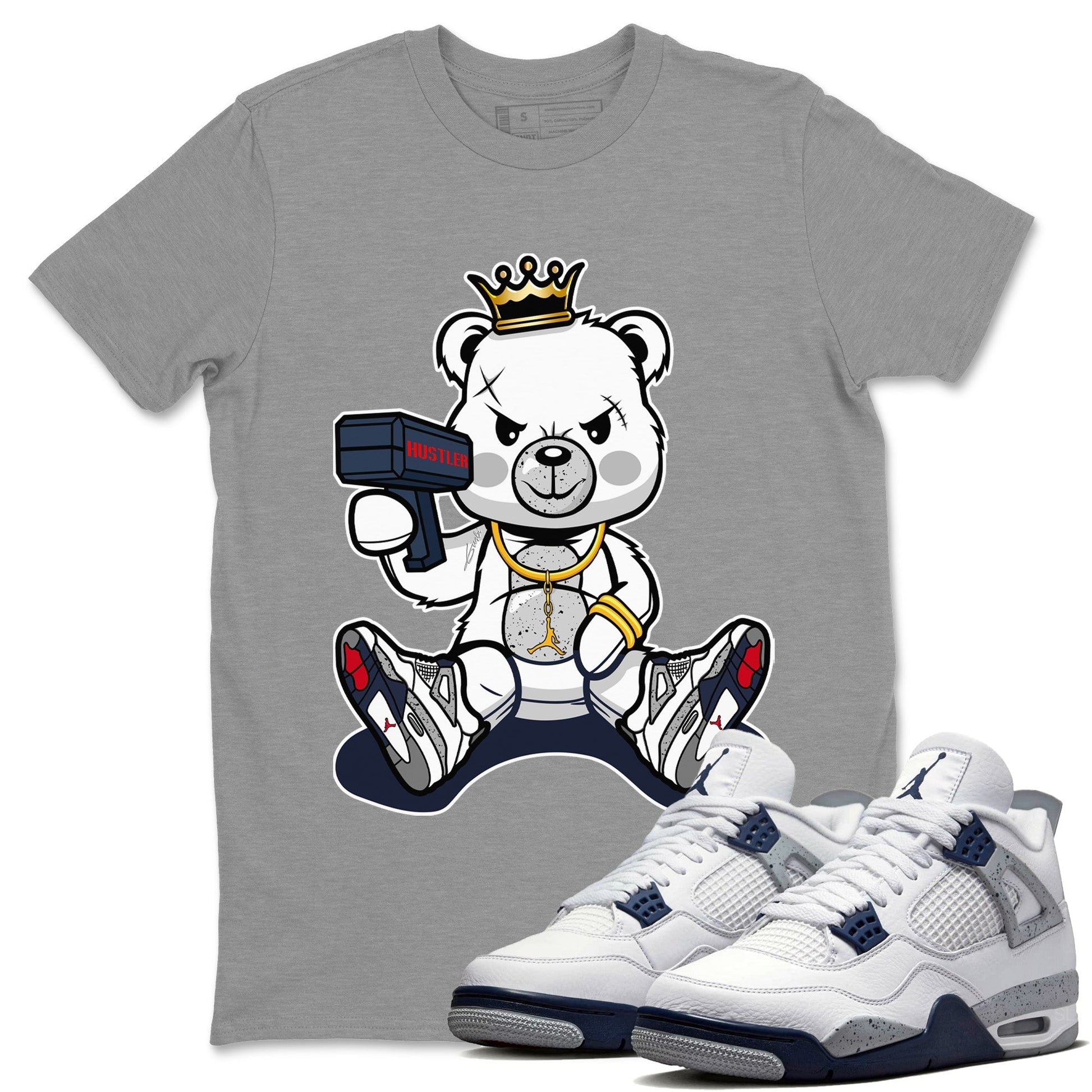Jordan 4 Midnight Navy Sneaker Match Tees Bad King Baby Bear Sneaker Tees Jordan 4 Midnight Navy Sneaker Release Tees Unisex Shirts