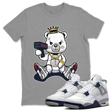 Jordan 4 Midnight Navy Sneaker Match Tees Bad King Baby Bear Sneaker Tees Jordan 4 Midnight Navy Sneaker Release Tees Unisex Shirts