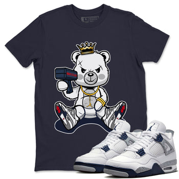 Jordan 4 Midnight Navy Sneaker Match Tees Bad King Baby Bear Sneaker Tees Jordan 4 Midnight Navy Sneaker Release Tees Unisex Shirts