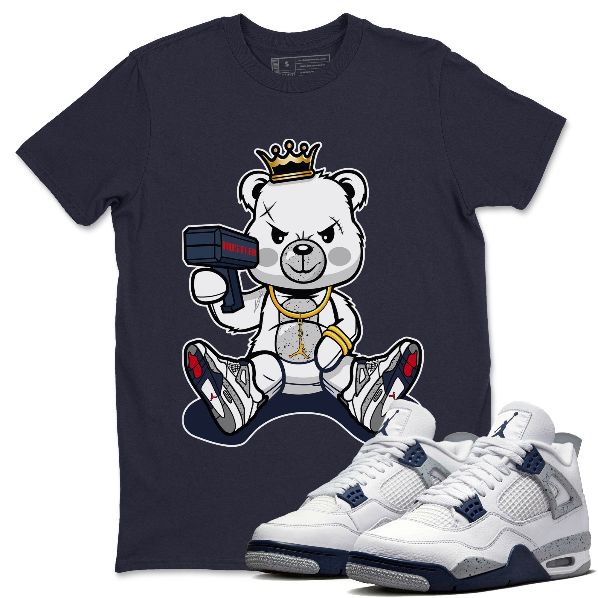 Jordan 4 Midnight Navy Sneaker Match Tees Bad King Baby Bear Sneaker Tees Jordan 4 Midnight Navy Sneaker Release Tees Unisex Shirts