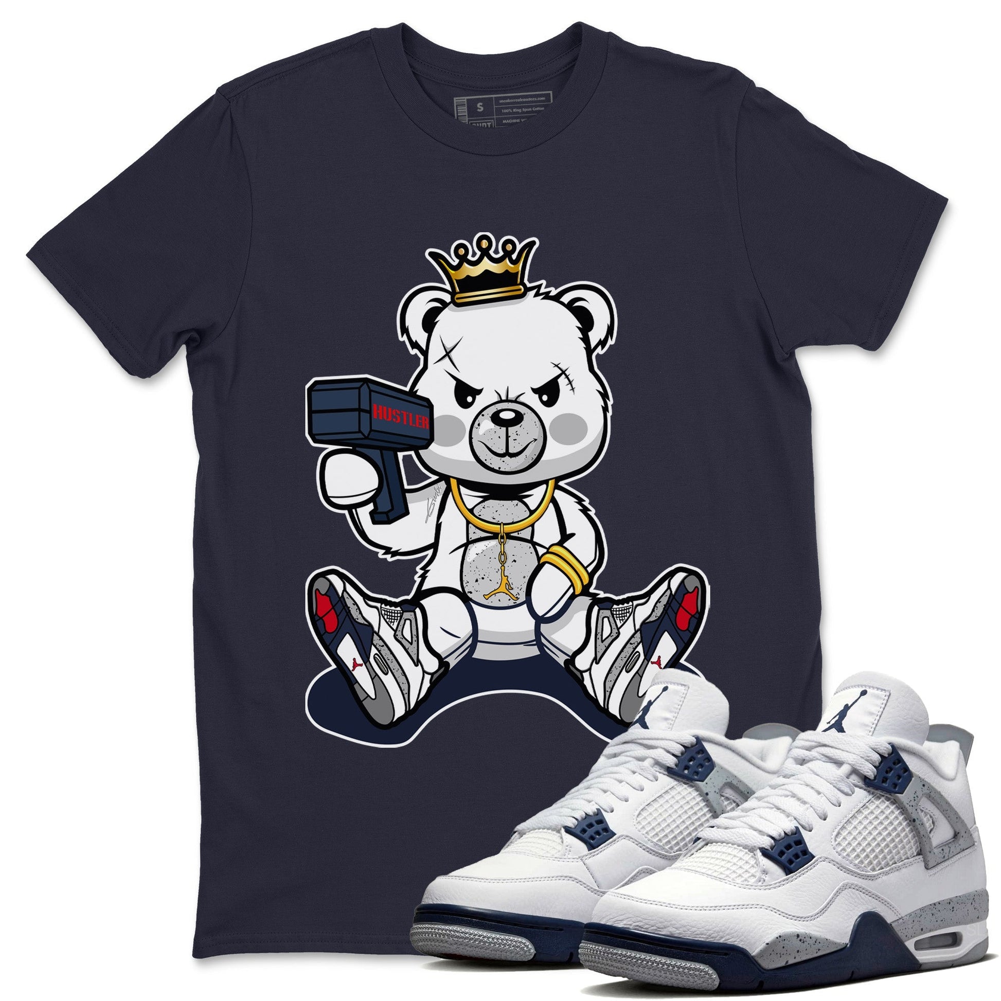 Jordan 4 Midnight Navy Sneaker Match Tees Bad King Baby Bear Sneaker Tees Jordan 4 Midnight Navy Sneaker Release Tees Unisex Shirts