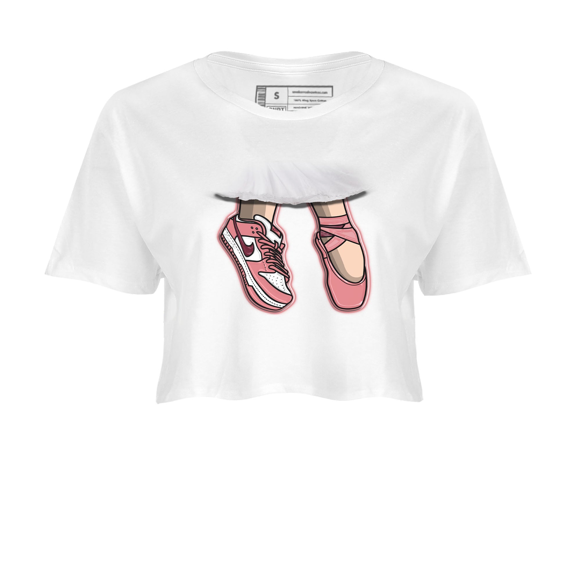 Dunk Valentine's Day shirt to match jordans Ballet Shoes sneaker tees Dunks Valentine's Day SNRT sneaker Release Tees White 2 crop length shirt