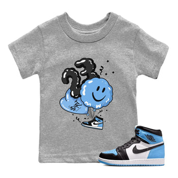 Air Jordan 1 Retro High OG UNC Toe Shirt to match Jordans Balloon Sneaker Tees Air Jordan 1 High OG UNC Toe SNRT Sneaker Release Tees Kids and Baby Tees Heather Grey 1