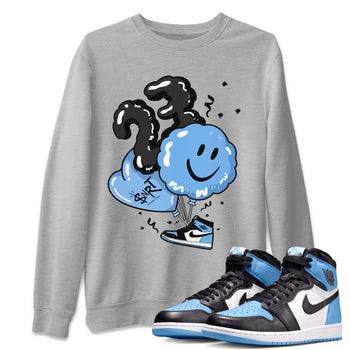 Air Jordan 1 Retro High OG UNC Toe Shirt to match Jordans Balloon Sneaker Tees Air Jordan 1 High OG UNC Toe SNRT Sneaker Release Tees Crew Neck T-Shirts Heather Grey 1