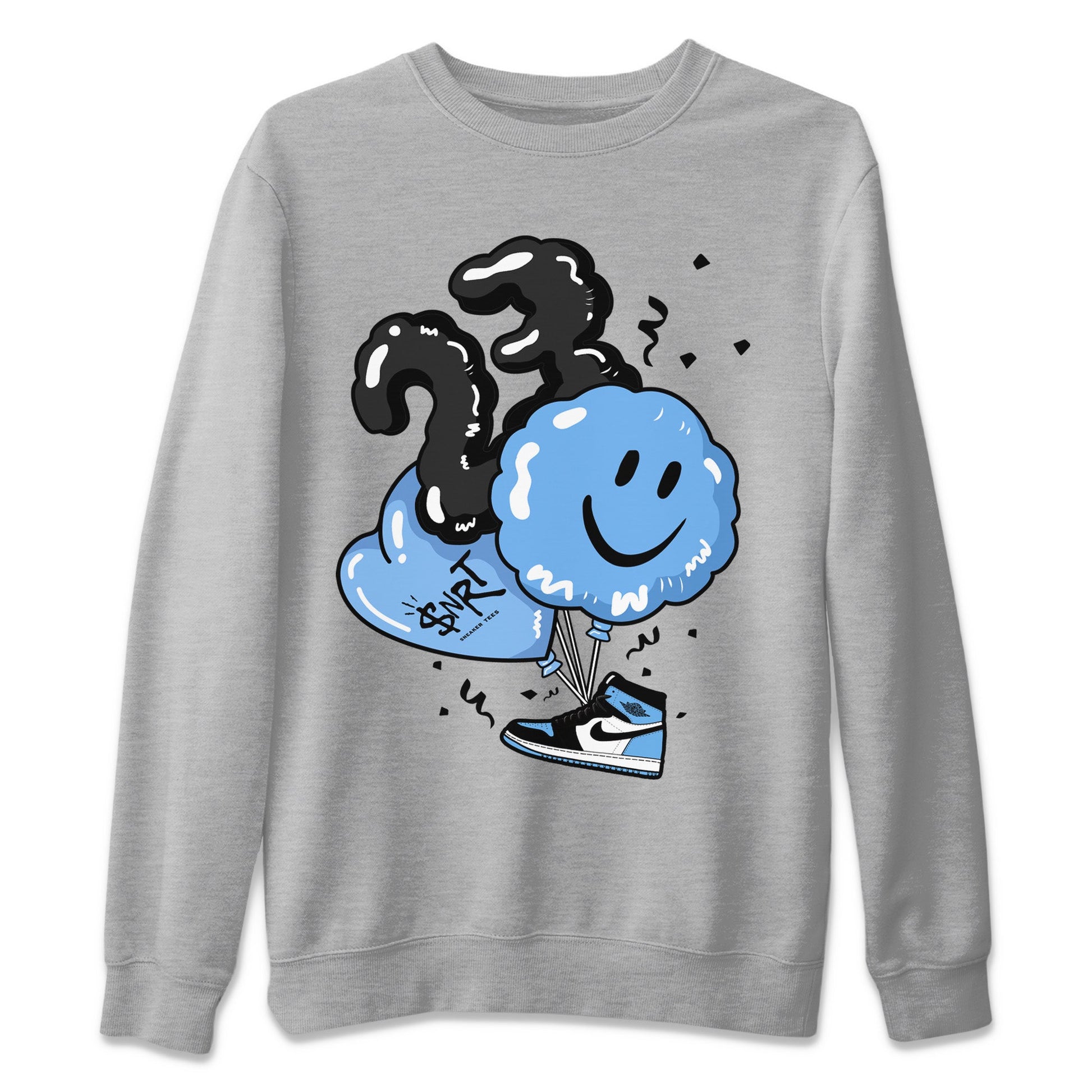 Air Jordan 1 Retro High OG UNC Toe Shirt to match Jordans Balloon Sneaker Tees Air Jordan 1 High OG UNC Toe SNRT Sneaker Release Tees Crew Neck T-Shirts Heather Grey 2