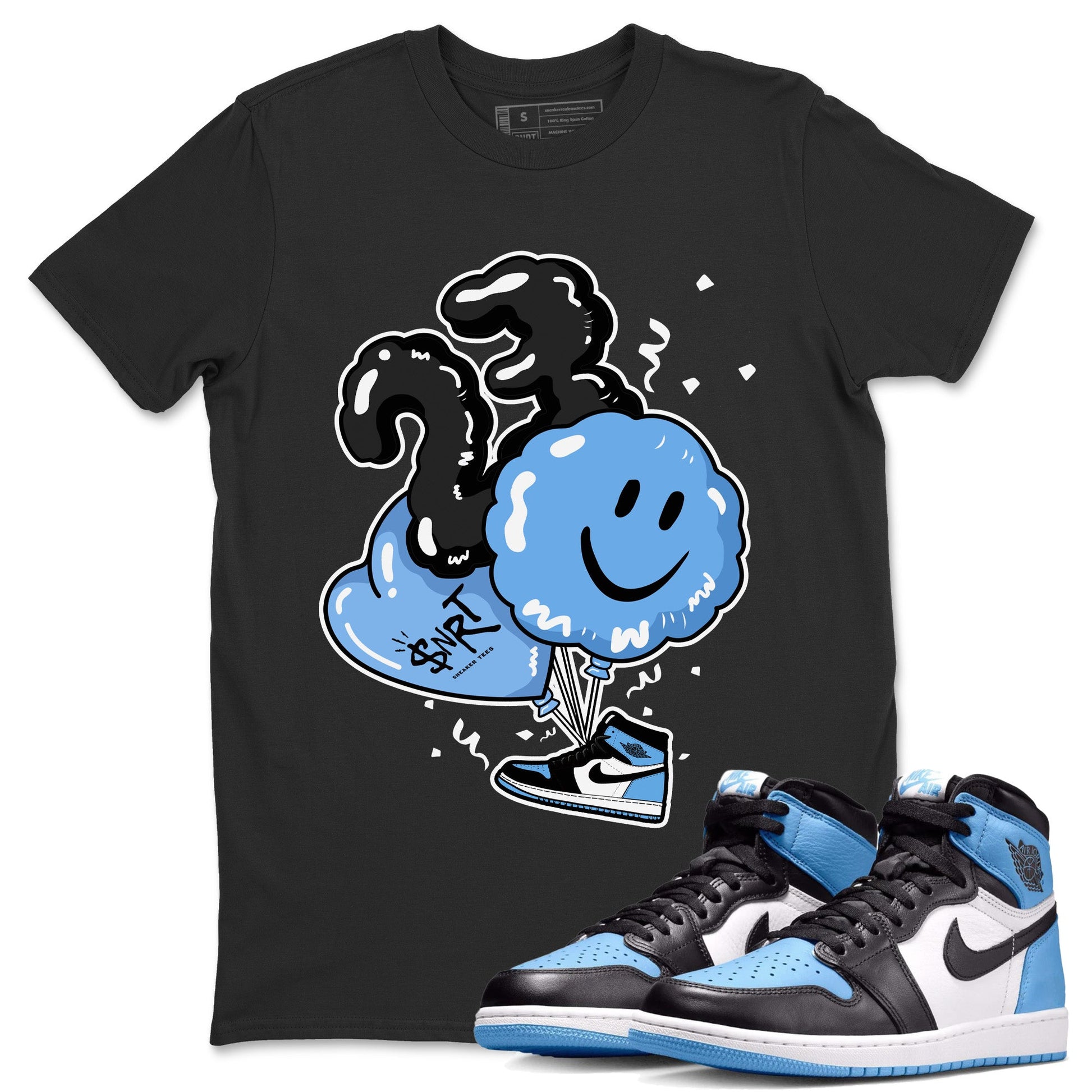 Air Jordan 1 Retro High OG UNC Toe Shirt to match Jordans Balloon Sneaker Tees Air Jordan 1 High OG UNC Toe SNRT Sneaker Release Tees Crew Neck T-Shirts Black 1