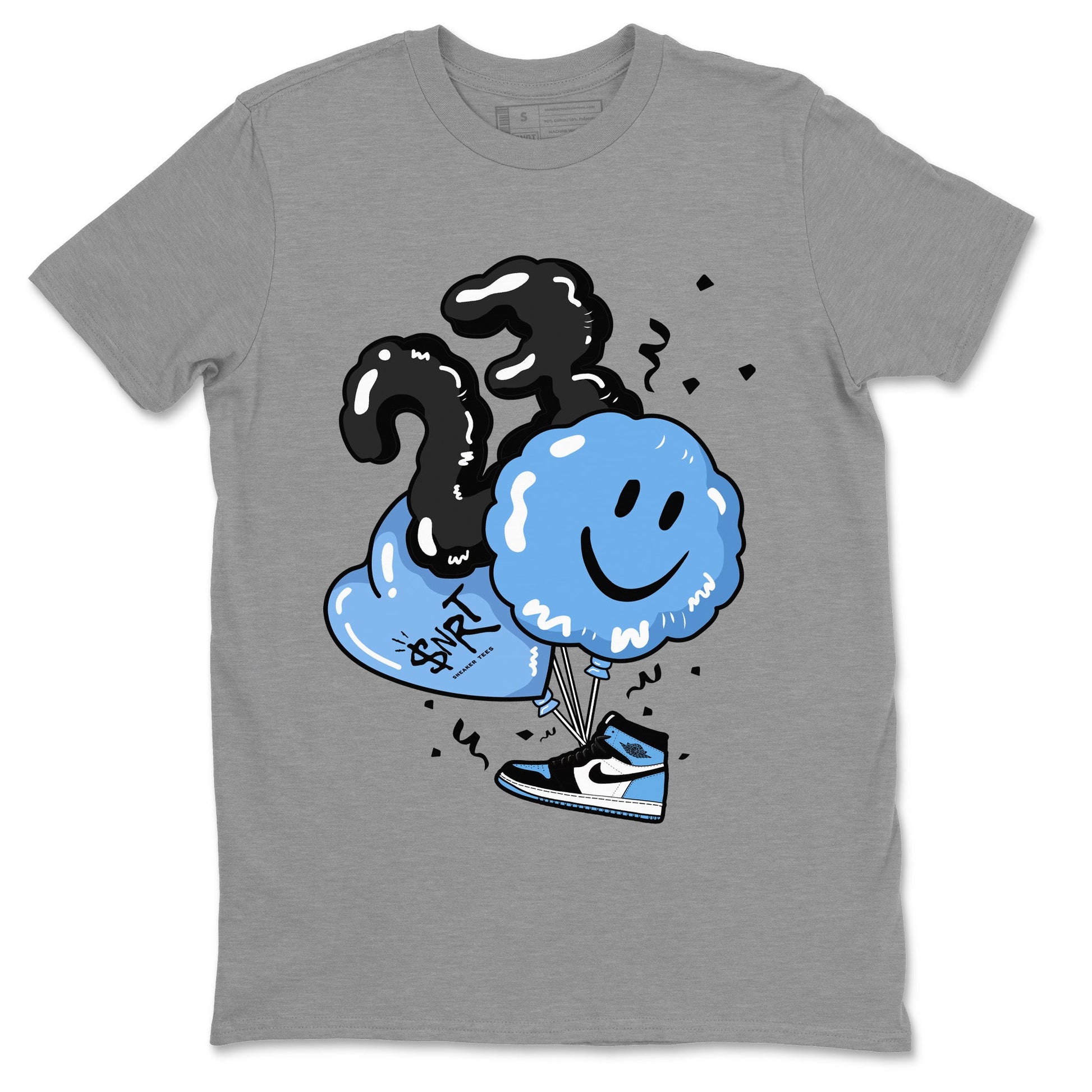 Air Jordan 1 Retro High OG UNC Toe Shirt to match Jordans Balloon Sneaker Tees Air Jordan 1 High OG UNC Toe SNRT Sneaker Release Tees Crew Neck T-Shirts Heather Grey 2