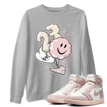 Air Jordan 1 Washed Pink Sneaker Match Tees Balloon Sneaker Tees Air Jordan 1 High OG WMNS Washed Pink Sneaker Release Tees Unisex Shirts Heather Grey 1