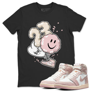 Air Jordan 1 Washed Pink Sneaker Match Tees Balloon Sneaker Tees Air Jordan 1 High OG WMNS Washed Pink Sneaker Release Tees Unisex Shirts Black 1