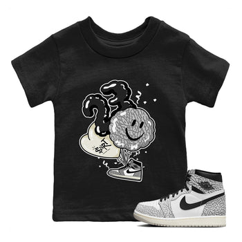 Jordan 1 White Cement Sneaker Match Tees Balloon Sneaker Tees Jordan 1 White Cement Sneaker Release Tees Kids Shirts