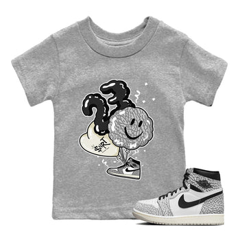 Jordan 1 White Cement Sneaker Match Tees Balloon Sneaker Tees Jordan 1 White Cement Sneaker Release Tees Kids Shirts