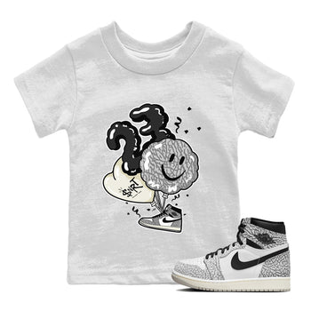 Jordan 1 White Cement Sneaker Match Tees Balloon Sneaker Tees Jordan 1 White Cement Sneaker Release Tees Kids Shirts