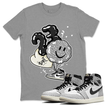 Jordan 1 White Cement Sneaker Match Tees Balloon Sneaker Tees Jordan 1 White Cement Sneaker Release Tees Unisex Shirts