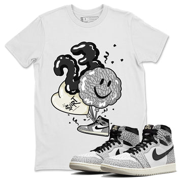 Jordan 1 White Cement Sneaker Match Tees Balloon Sneaker Tees Jordan 1 White Cement Sneaker Release Tees Unisex Shirts