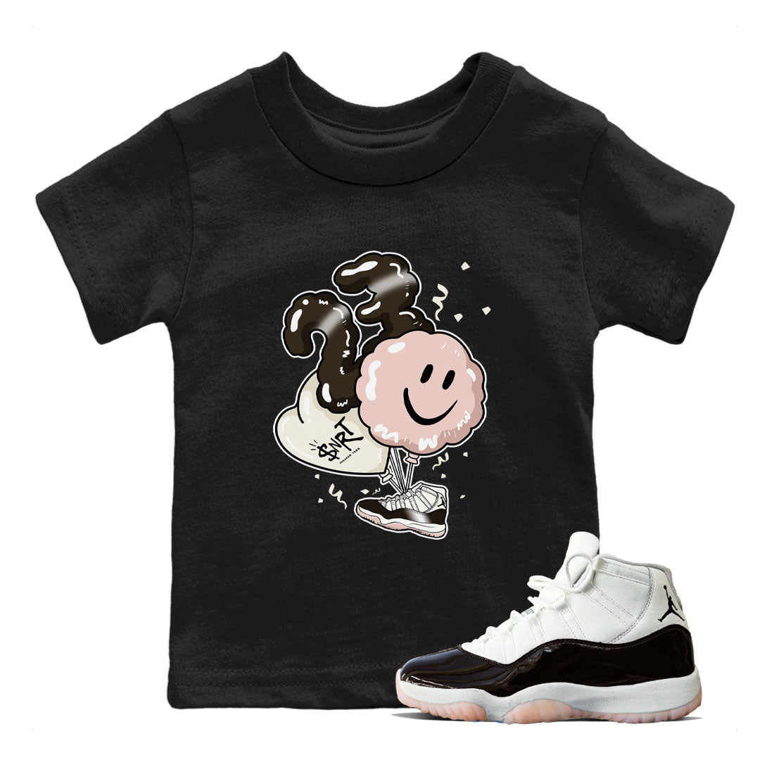 Jordan 11 WMNS Neapolitan sneaker shirt to match jordans Balloon sneaker tees Air Jordan 11 Neapolitan SNRT Sneaker Tees Youth Kid's Baby Shirt Black 1 T-Shirt