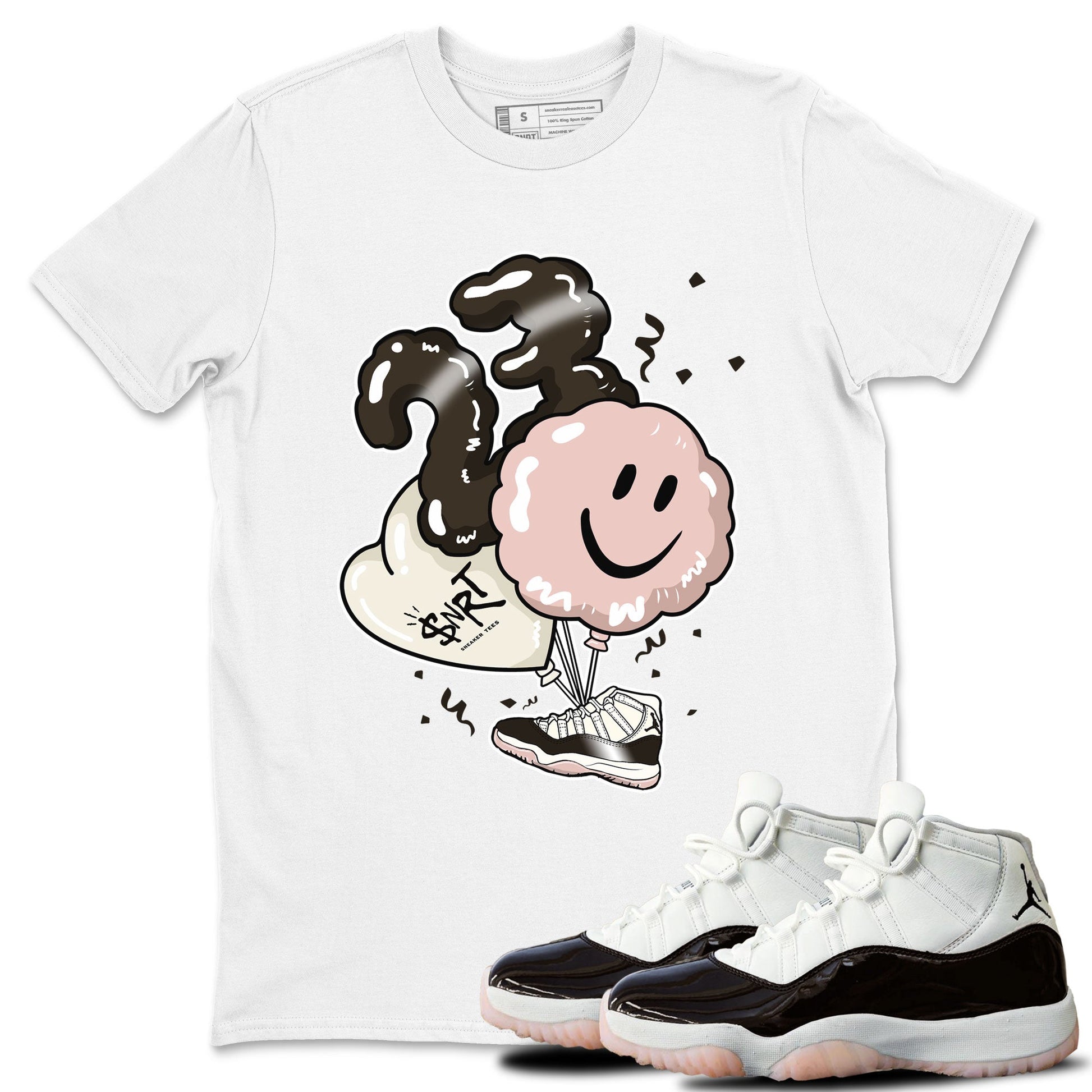 Jordan 11 WMNS Neapolitan sneaker shirt to match jordans Balloon sneaker tees Air Jordan 11 Neapolitan SNRT Sneaker Release Tees Cotton Sneaker Tee White 1 T-Shirt