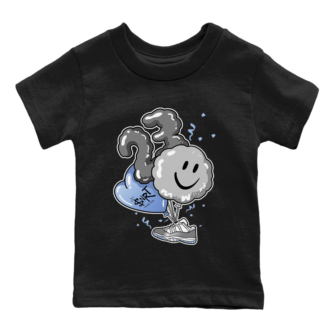 Air Jordan 11 White Cement Sneaker Match Tees Balloon Sneaker Tees Air Jordan 11 Cement Grey Sneaker Release Tees Kids Shirts Black 2