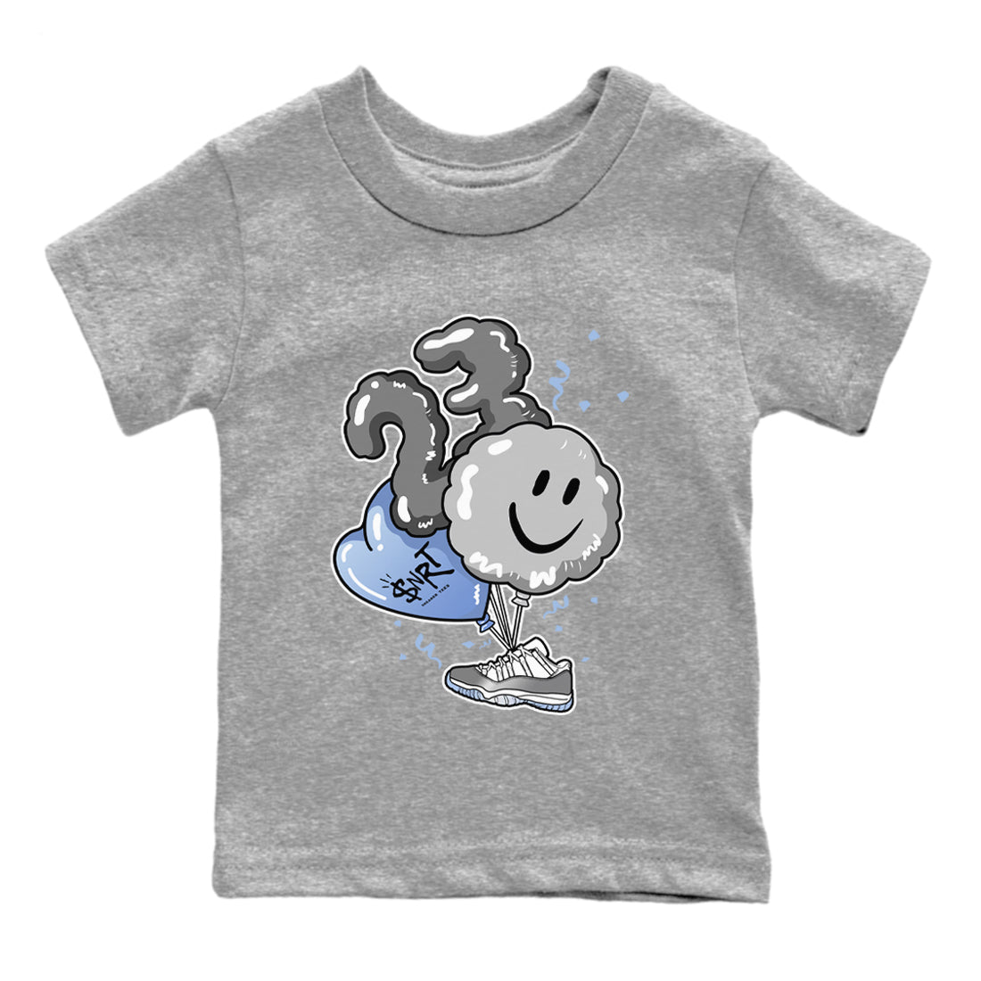 Air Jordan 11 White Cement Sneaker Match Tees Balloon Sneaker Tees Air Jordan 11 Cement Grey Sneaker Release Tees Kids Shirts Heather Grey 2