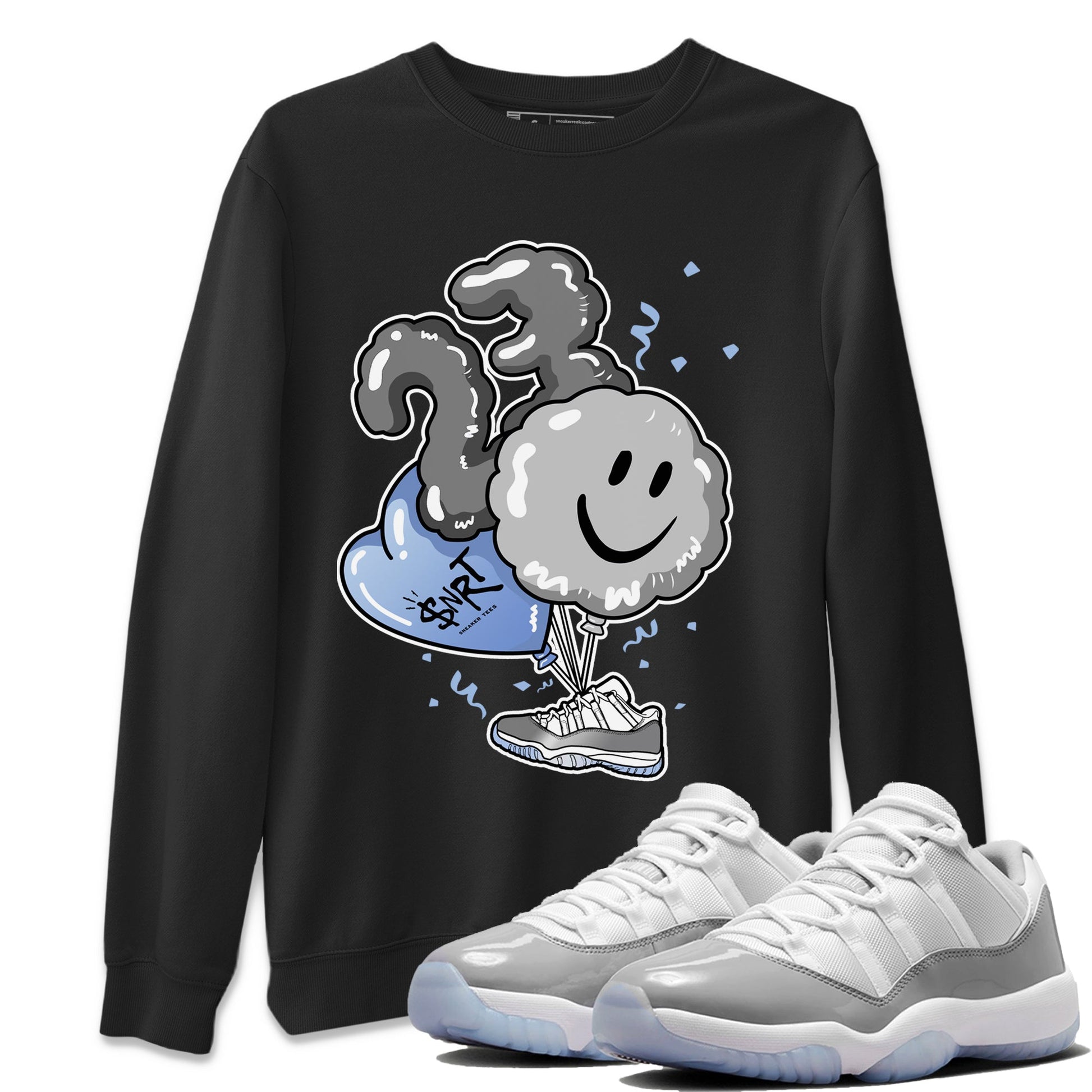 Air Jordan 11 White Cement Sneaker Match Tees Balloon Sneaker Tees Air Jordan 11 Cement Grey Sneaker Release Tees Unisex Shirts Black 1