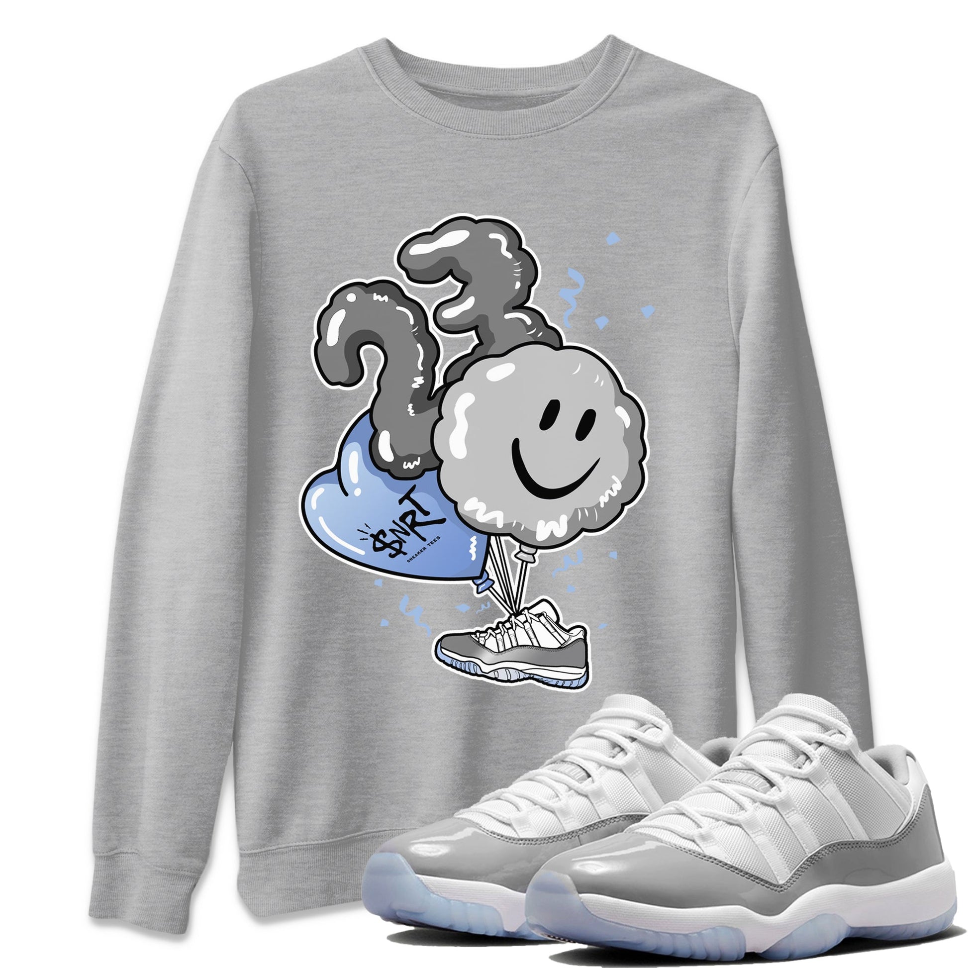 Air Jordan 11 White Cement Sneaker Match Tees Balloon Sneaker Tees Air Jordan 11 Cement Grey Sneaker Release Tees Unisex Shirts Heather Grey 1