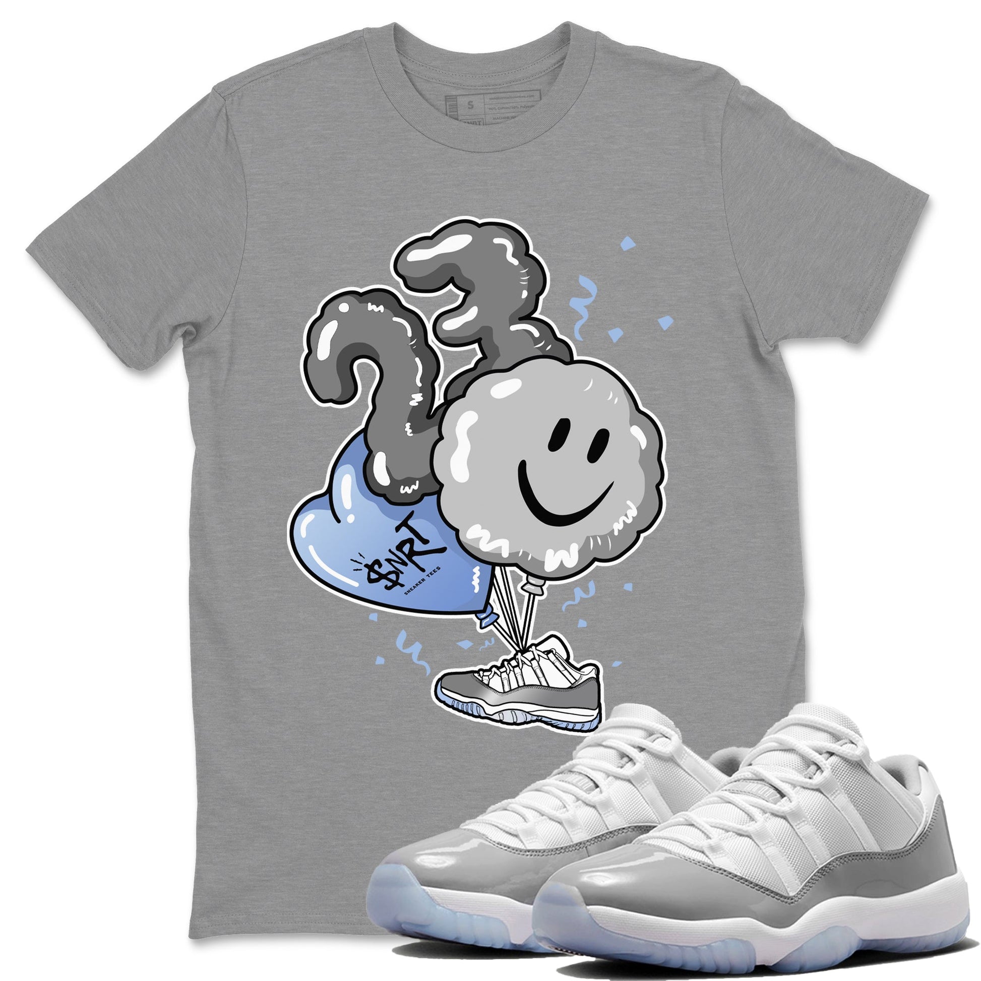 Air Jordan 11 White Cement Sneaker Match Tees Balloon Sneaker Tees Air Jordan 11 Cement Grey Sneaker Release Tees Unisex Shirts Heather Grey 1