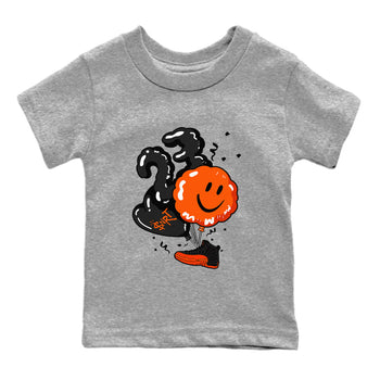 Air Jordan 12 Brilliant Orange Sneaker Match Tees Balloon Sneaker Tees 12s Brilliant Orange Shirts Kids Shirts Heather Grey 2