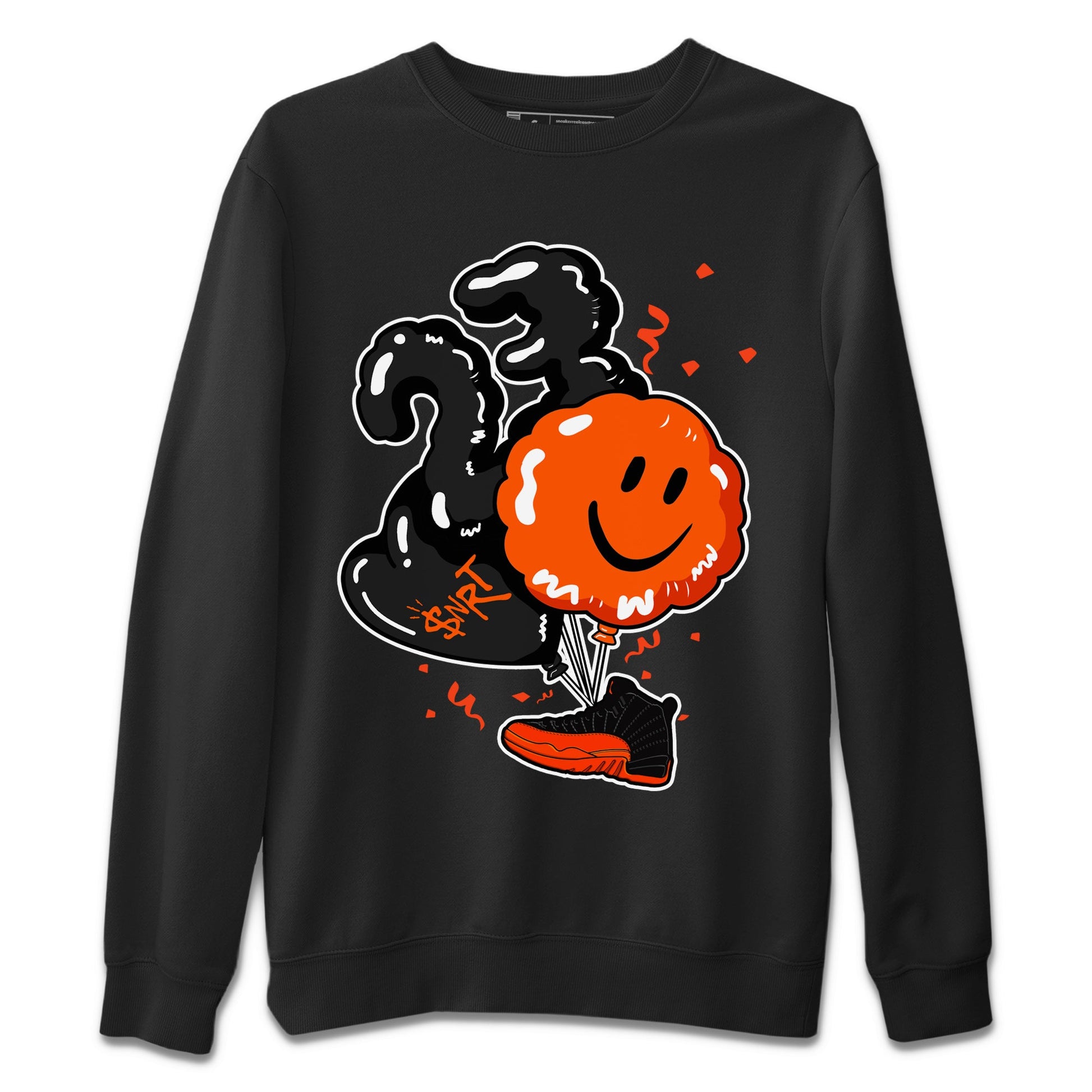 Air Jordan 12 Brilliant Orange Sneaker Match Tees Balloon Sneaker Tees 12s Brilliant Orange Shirts Unisex Shirts Black 2