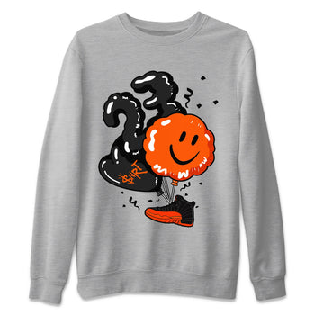 Air Jordan 12 Brilliant Orange Sneaker Match Tees Balloon Sneaker Tees 12s Brilliant Orange Shirts Unisex Shirts Heather Grey 2