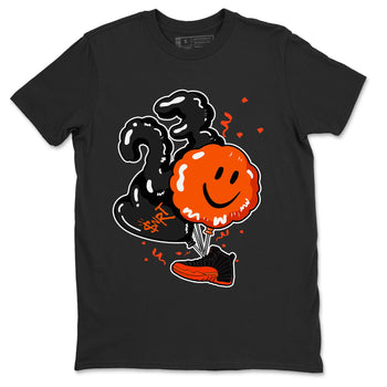 Air Jordan 12 Brilliant Orange Sneaker Match Tees Balloon Sneaker Tees 12s Brilliant Orange Shirts Unisex Shirts Black 2