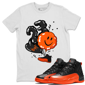 Air Jordan 12 Brilliant Orange Sneaker Match Tees Balloon Sneaker Tees 12s Brilliant Orange Shirts Unisex Shirts White 1
