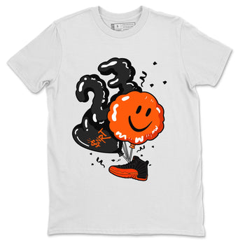Air Jordan 12 Brilliant Orange Sneaker Match Tees Balloon Sneaker Tees 12s Brilliant Orange Shirts Unisex Shirts White 2