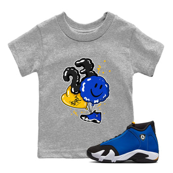 Air Jordan 14 Laney Sneaker Match Tees Balloon Sneaker Tees Jordan 14 Laney Sneaker Release Tees Kids Shirts Heather Grey 1