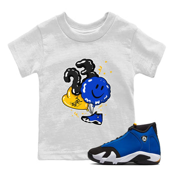Air Jordan 14 Laney Sneaker Match Tees Balloon Sneaker Tees Jordan 14 Laney Sneaker Release Tees Kids Shirts White 1