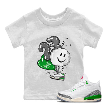 Air Jordan 3 Lucky Green Sneaker Match Tees Balloon Sneaker Tees Air Jordan 3 WMNS Lucky Green Sneaker Release Tees Kids Shirts White 1