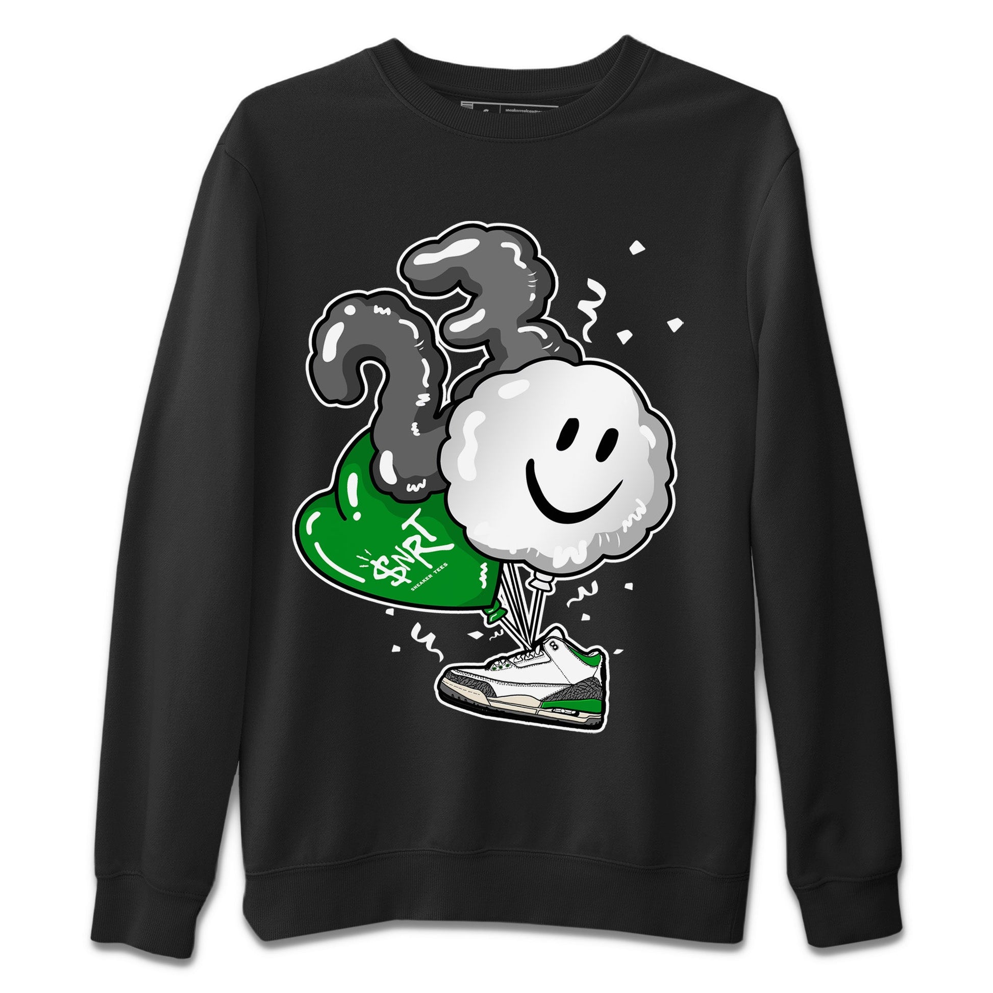Air Jordan 3 Lucky Green Sneaker Match Tees Balloon Sneaker Tees Air Jordan 3 WMNS Lucky Green Sneaker Release Tees Unisex Shirts Black 2