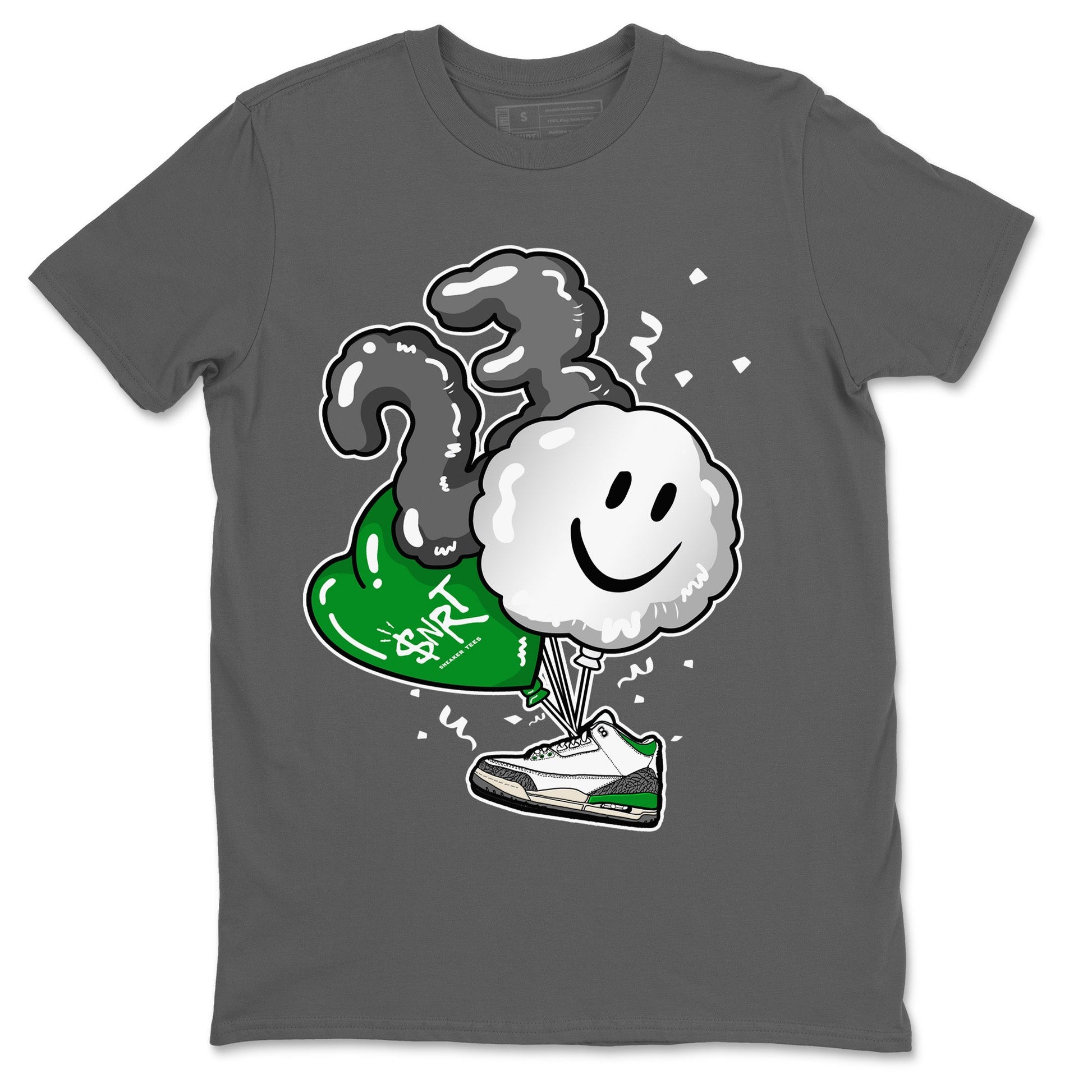 Air Jordan 3 Lucky Green Sneaker Match Tees Balloon Sneaker Tees Air Jordan 3 WMNS Lucky Green Sneaker Release Tees Unisex Shirts Cool Grey 2