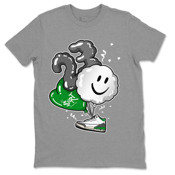 Air Jordan 3 Lucky Green Sneaker Match Tees Balloon Sneaker Tees Air Jordan 3 WMNS Lucky Green Sneaker Release Tees Unisex Shirts Heather Grey 2