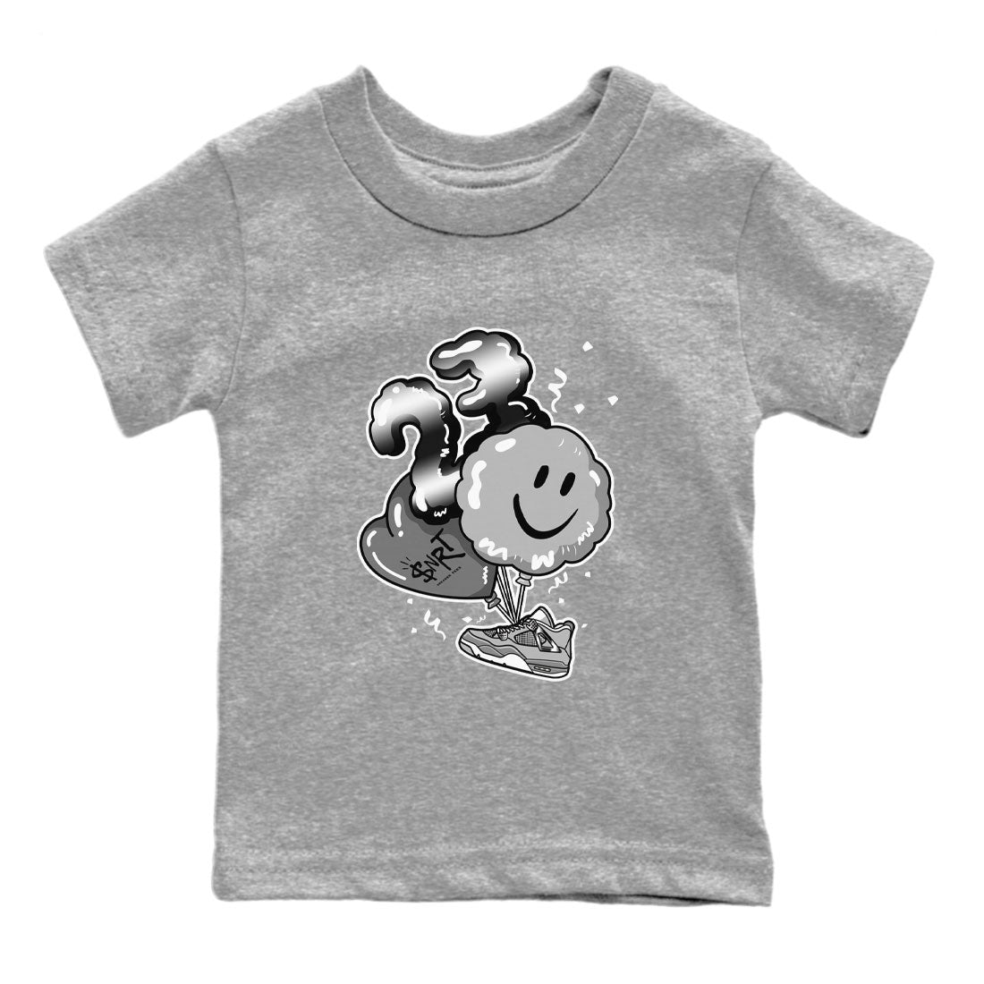 4s Frozen Moments Grey shirt to match jordans Balloon sneaker tees Air Jordan 4 Frozen Moments SNRT Sneaker Release Tees Baby Toddler Heather Grey 2 T-Shirt