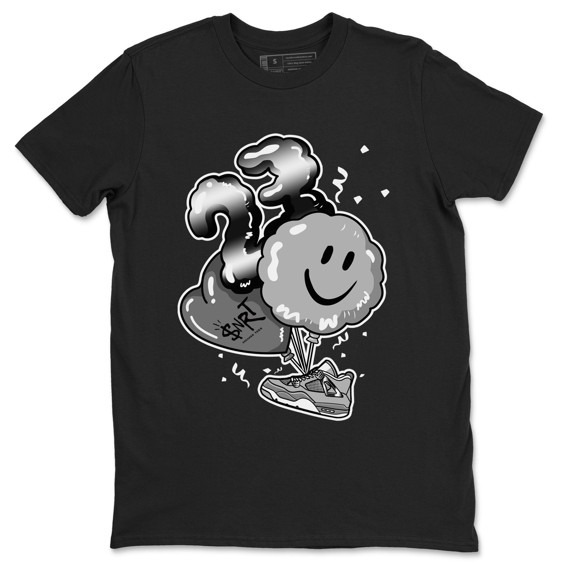 4s Frozen Moments Grey shirt to match jordans Balloon sneaker tees Air Jordan 4 Frozen Moments SNRT Sneaker Release Tees Unisex Black 2 T-Shirt