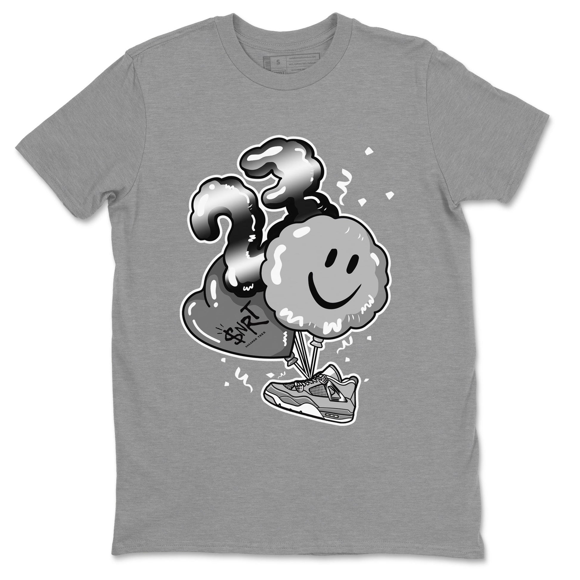4s Frozen Moments Grey shirt to match jordans Balloon sneaker tees Air Jordan 4 Frozen Moments SNRT Sneaker Release Tees Unisex Heather Grey 2 T-Shirt