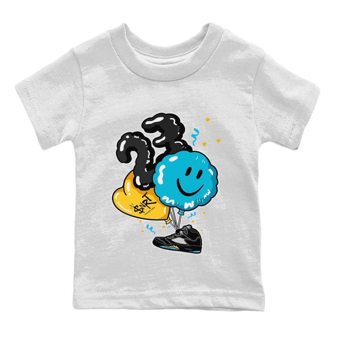 Jordan 5 Aqua Sneaker Match Tees Balloon Sneaker Tees Jordan 5 Aqua Sneaker Release Tees Kids Shirts