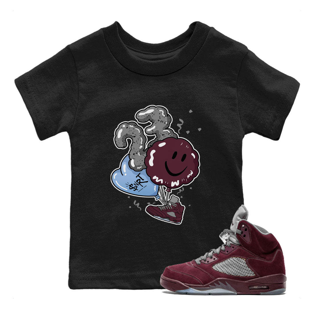 Air Jordan 5 Burgundy | Balloon Kids T-Shirt | SNRT Sneaker Release ...