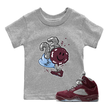 5s Burgundy shirt to match jordans Balloon sneaker tees Air Jordan 5 Burgundy SNRT Sneaker Release Tees Baby Toddler Heather Grey 1 T-Shirt