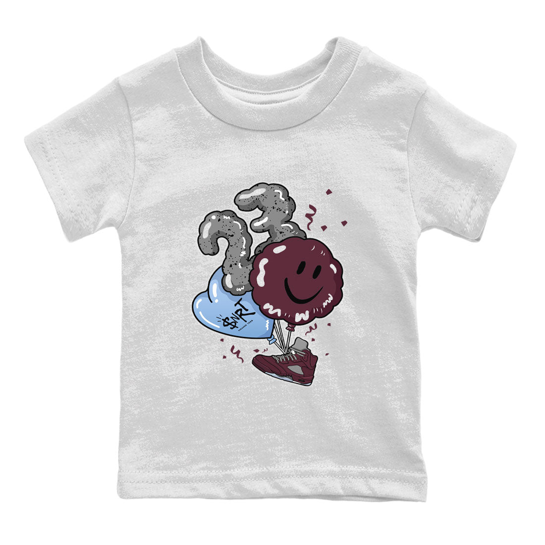 5s Burgundy shirt to match jordans Balloon sneaker tees Air Jordan 5 Burgundy SNRT Sneaker Release Tees Baby Toddler White 2 T-Shirt