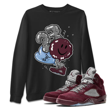 5s Burgundy shirt to match jordans Balloon sneaker tees Air Jordan 5 Burgundy SNRT Sneaker Release Tees Unisex Black 2 T-Shirt