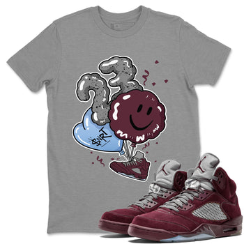 5s Burgundy shirt to match jordans Balloon sneaker tees Air Jordan 5 Burgundy SNRT Sneaker Release Tees Unisex Heather Grey 1 T-Shirt